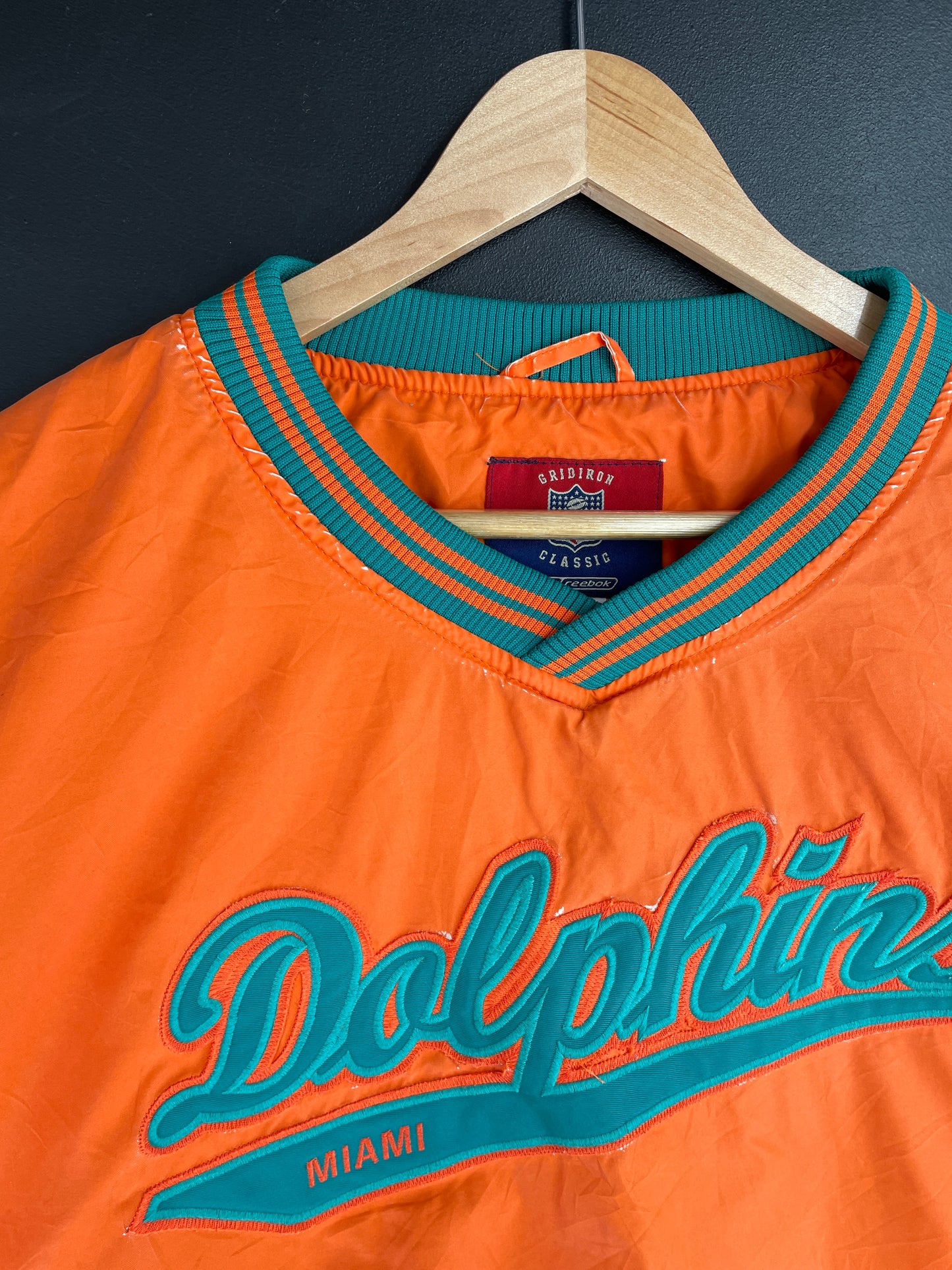 Vintage MIAMI DOLPHINS Size XL Vintage NFL Nylon Jacket / E3225N