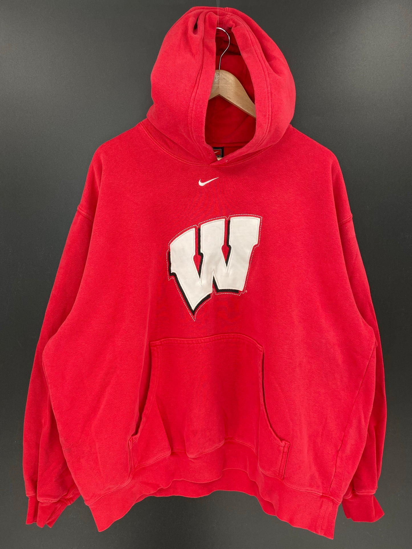 00' NIKE UNIVERSITY OF WISCONSIN Size XL Vintage Hoodie Sweat shirt / K7815