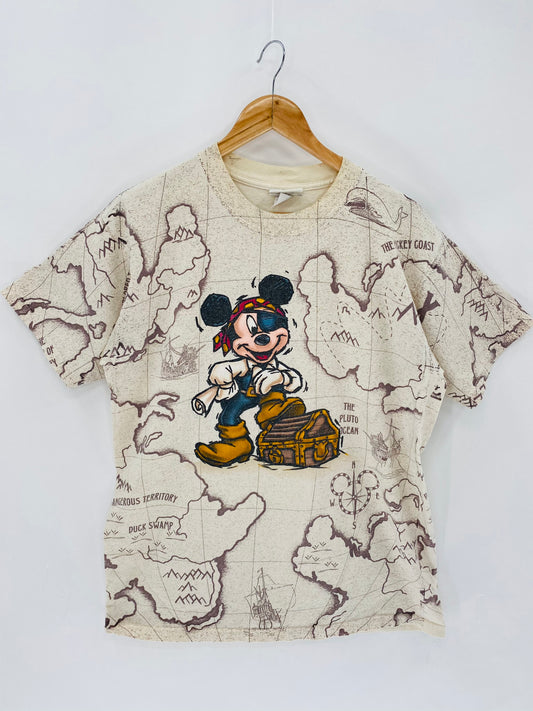 00’ Mickey Pirates Size L Made in USA Vintage Disney T-shirt  / 6049