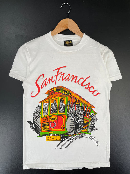 .90's SAN FRANCISCO KLIBAN CATS Made in USA Size S Vintage T-Shirt / E5202T