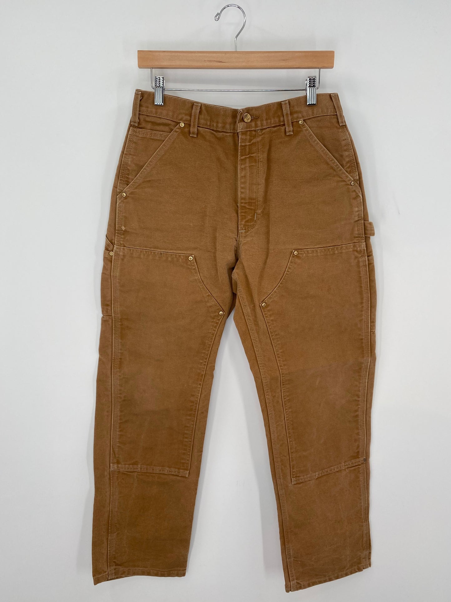 90's CARHARTT Made in USA Size 32x32 Vintage Double Knee Duck Pants / K9455