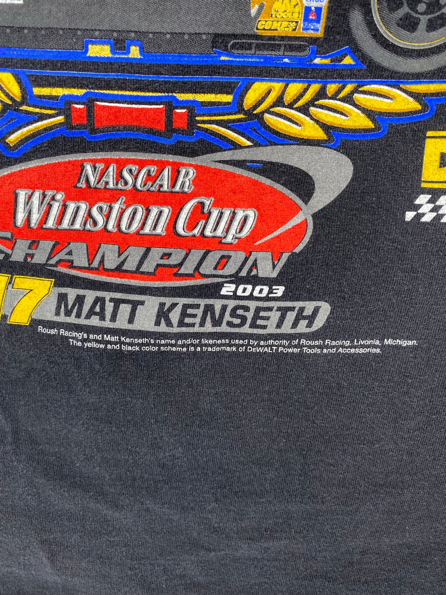 2003' NASCAR MATT HENSETH Size L Vintage Racing-T-Shirt / k5053