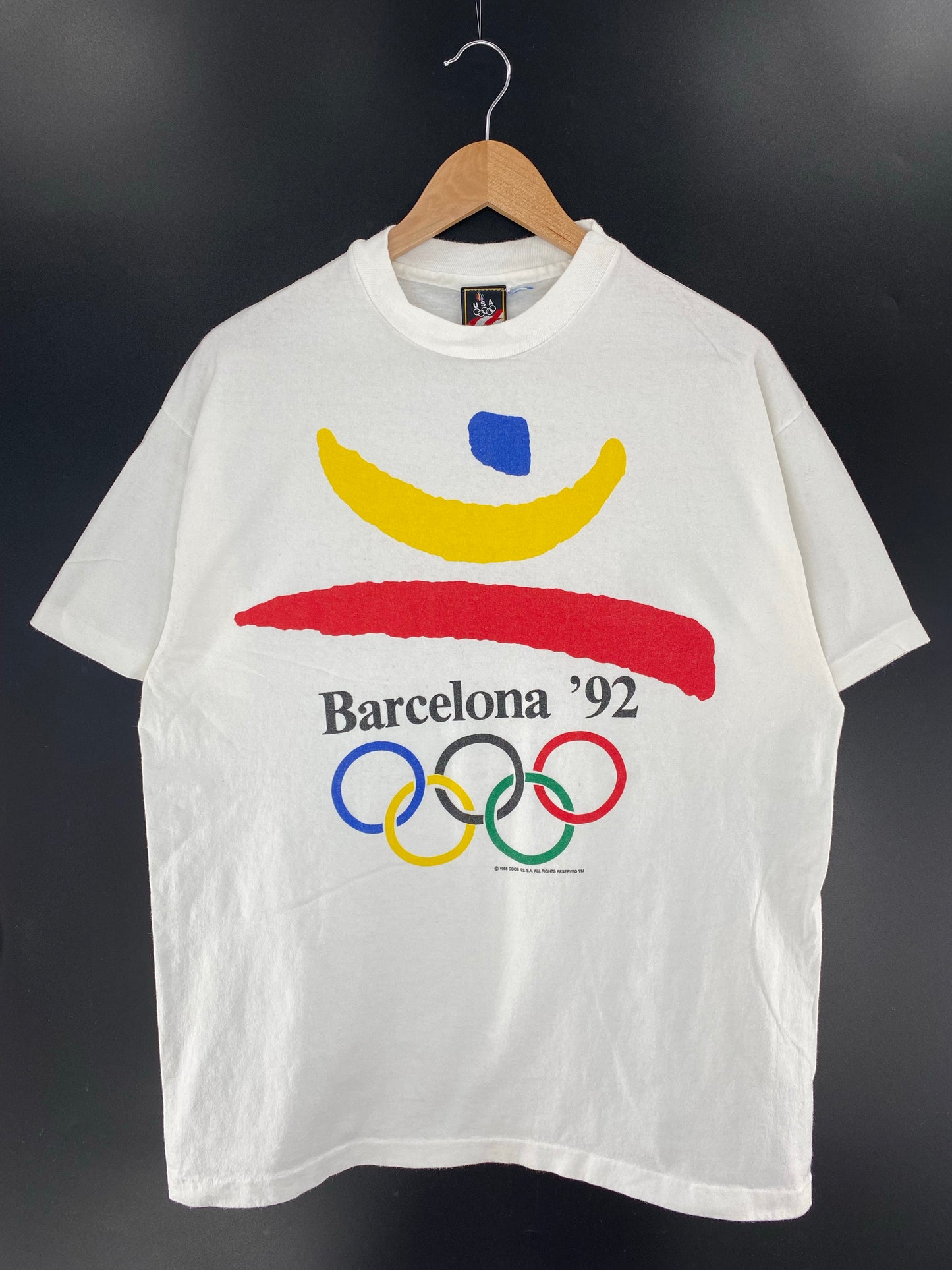 1992 BARCELONA OLYMPICS Size L Vintage T-Shirts / K6478
