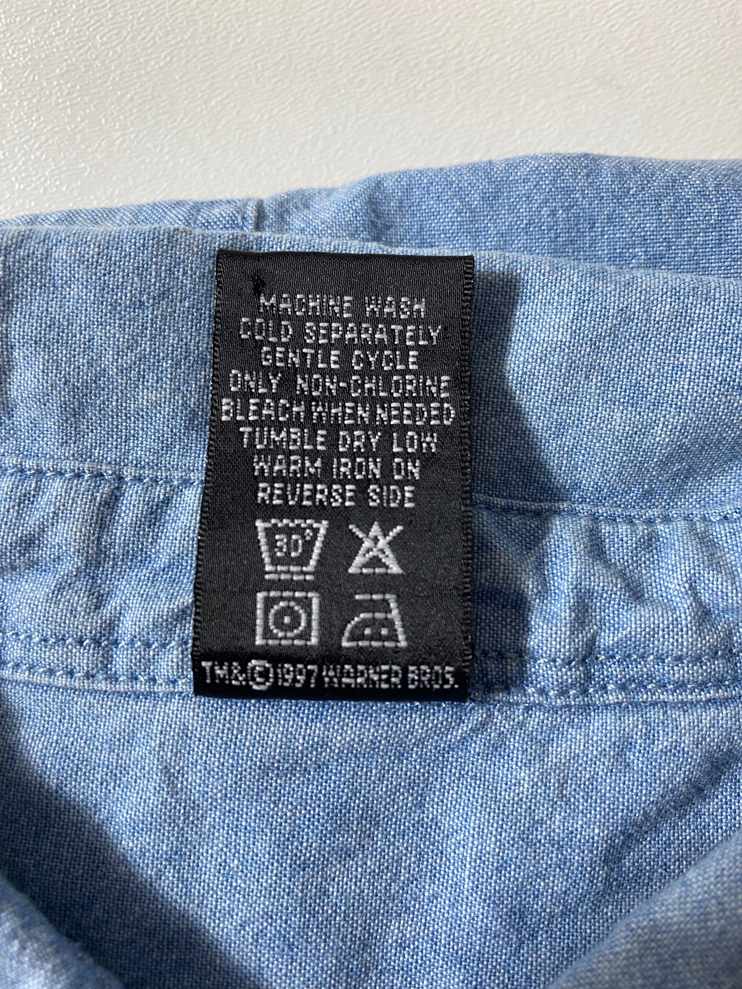 1997 LOONEY TUNES MARVIN THE MARTIAN Size L Vintage Button Down Shirt / K9937