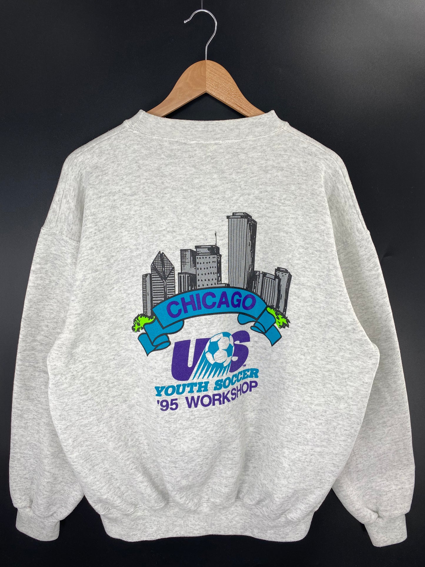 1995 ADIDAS SOCCOR Made in USA Size L Vintage Sweat-shirt / K9902