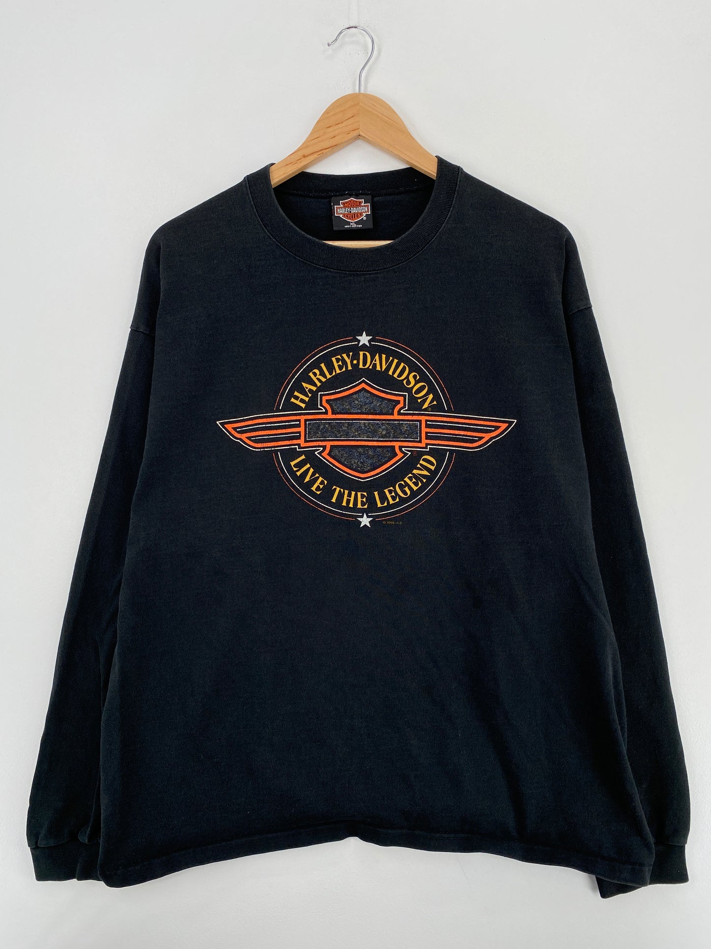 1996 HARLEY DAVIDSON Made in USA Size XL Vintage Long Sleeve T-Shirt / A5551