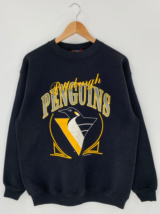 1992' PITTSBURGH PENGUINS Made in USA Size L Vintage NHL Sweat shirt / k6202
