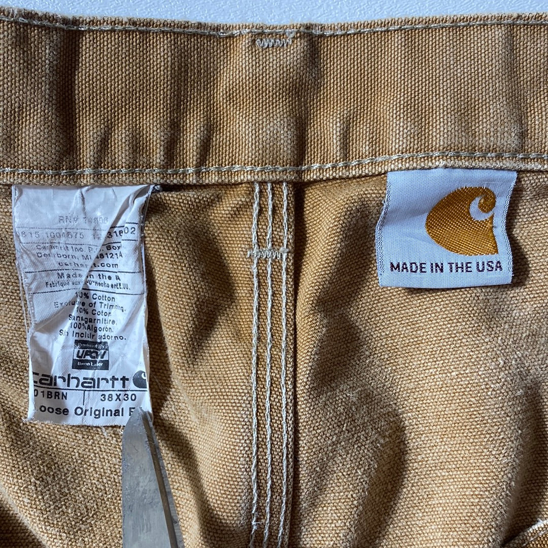 Vintage CARHARTT Made in USA Size W34xL28 Double Knee Duck Pants / A5258