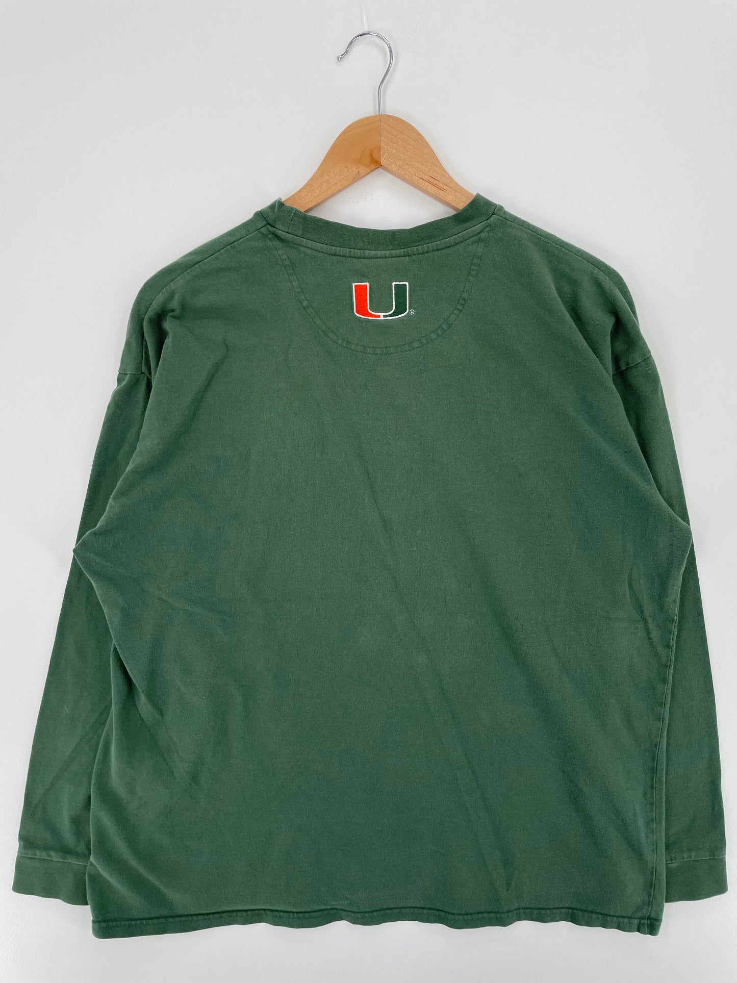 00' NIKE MIAMI Size L Vintage College Long Sleeve T-Shirts / A1729