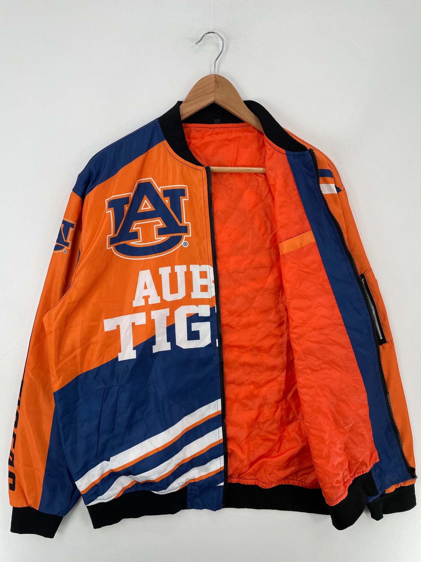 .Vintage AUBURN TIGERS Size XL College Padded Nylon Jacket / E4277N