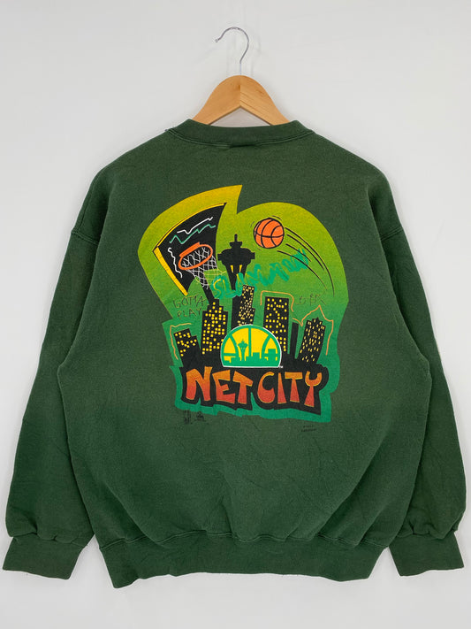 90’s SEATTLE SUPERSONICS Made in USA Size L NBA Sweat-shirt / K5275