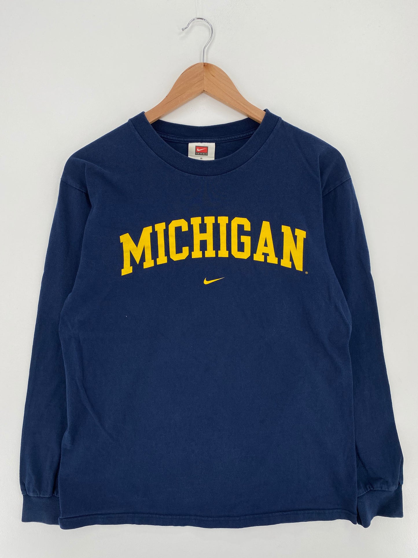 00' NIKE MICHIGAN WOLVERINES Size S Vintage College Long Sleeve T-Shirts / A2380
