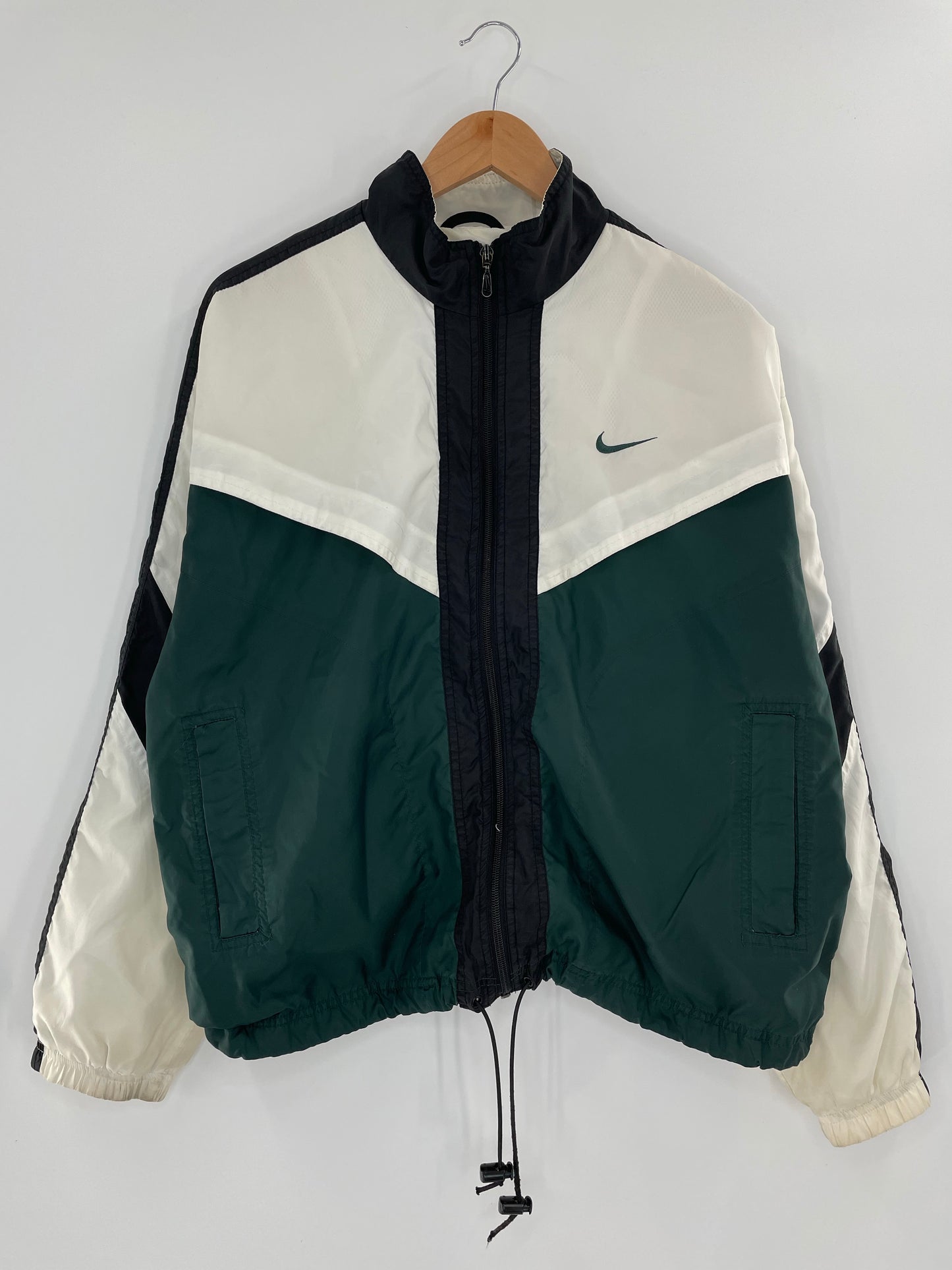 90's NIKE Size Ladies XL Vintage Zip-up Nylon Jacket / K5348
