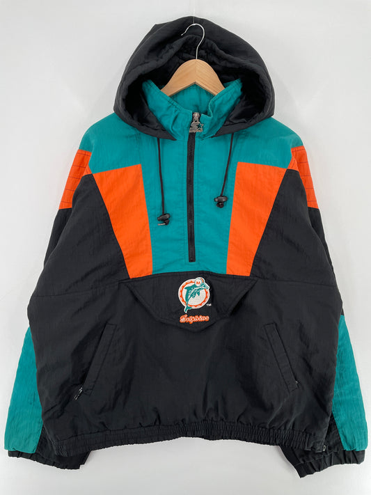 .90’s STARTER x MIAMI DOLPHINS Size XL Vintage NFL Padded Nylon Jacket / E3356N