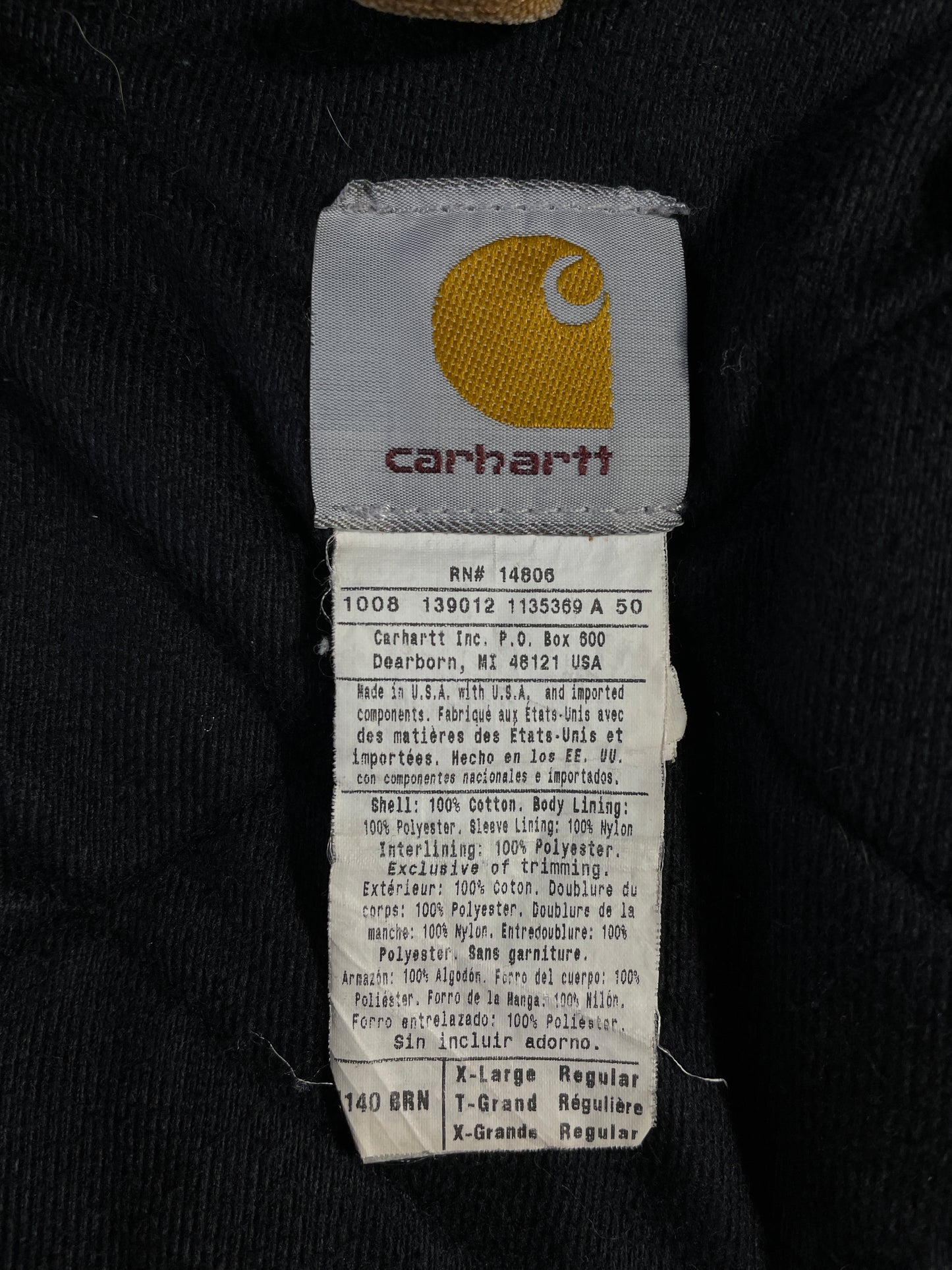 Vintage CARHARTT Size XL Hoodie Duck Jacket / A9741