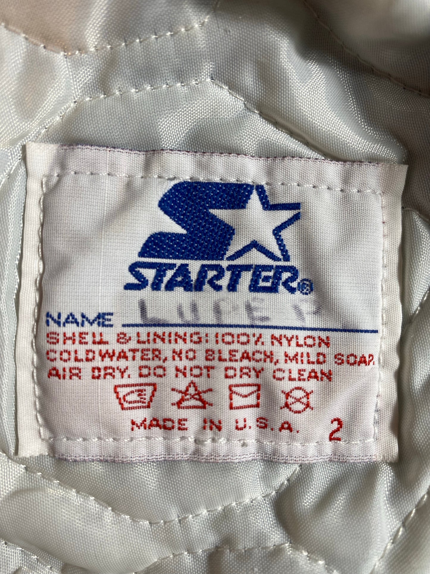 90’s STARTER x CHARLOTTE HORNETS Made in USA Size XL Vintage Button Up Nylon Jacket  / K4837