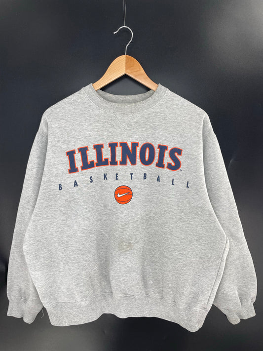 00' NIKE ILLINOIS Size L Vintage College Sweat shirt / K7967