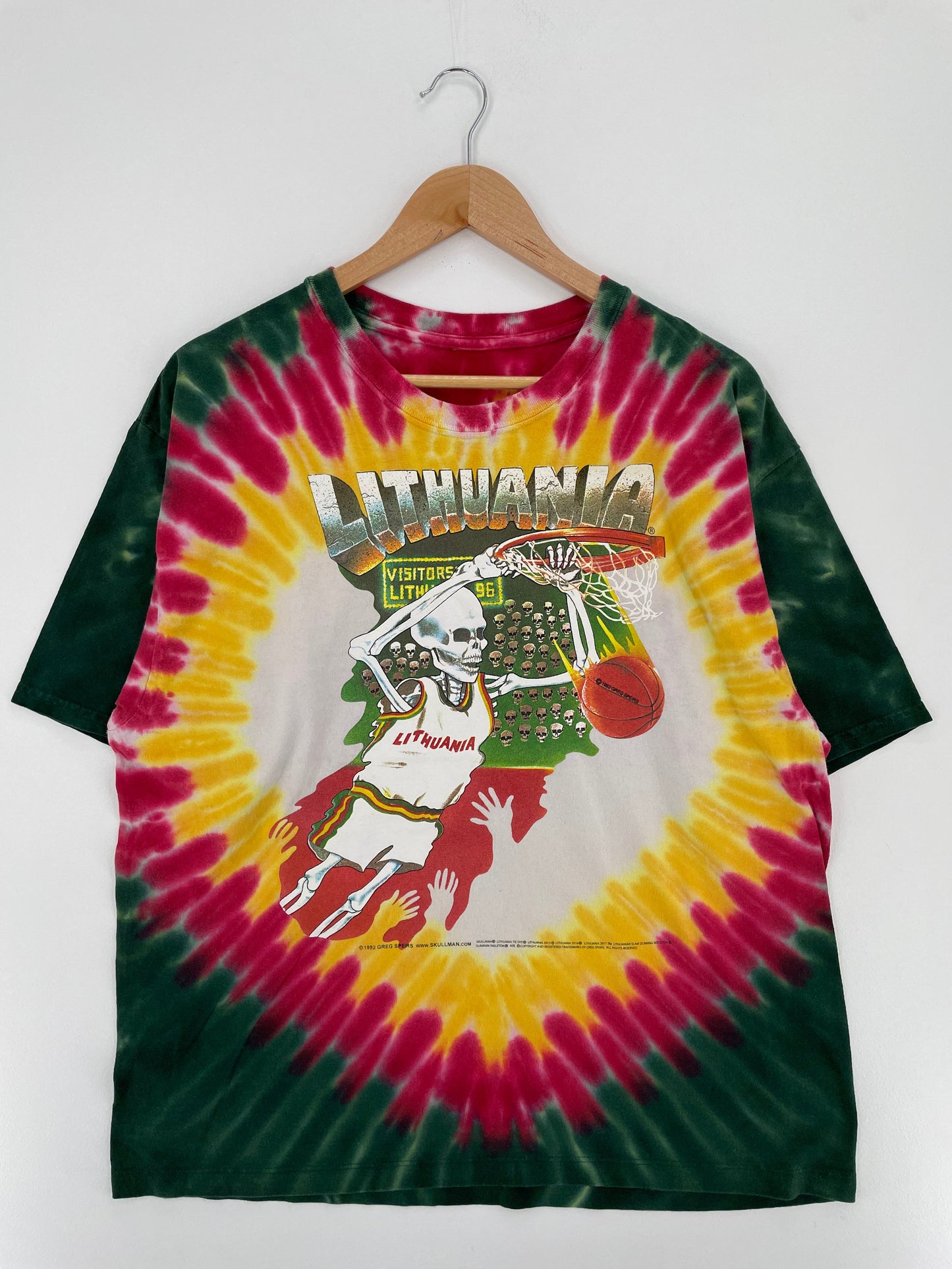1992 LITHUANIA BASKETBALL Size No Tag (Approx.L-XL) Vintage Music T-Shirt / E5842T