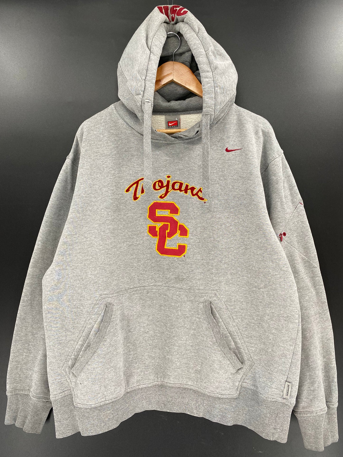 00’ NIKE USC TROJANS Size L Vintage Hoodie Sweat-Shirt / K4561