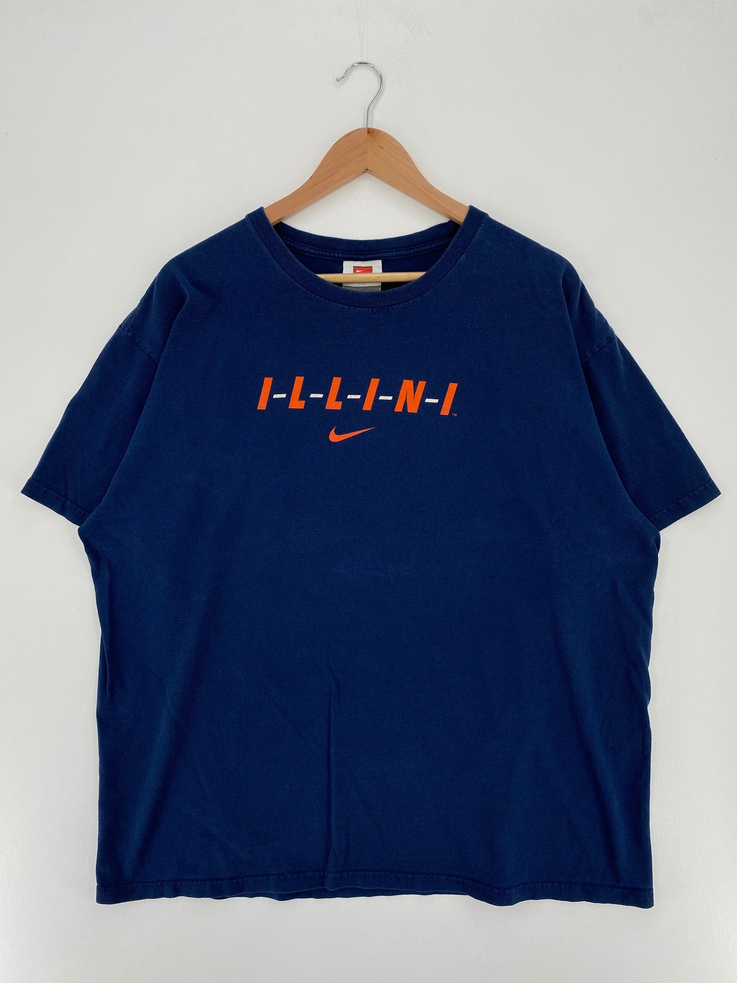 00' NIKE x ILLINOIS FIGHTING ILLINI Size XL Vintage College T-Shirt / E5670T