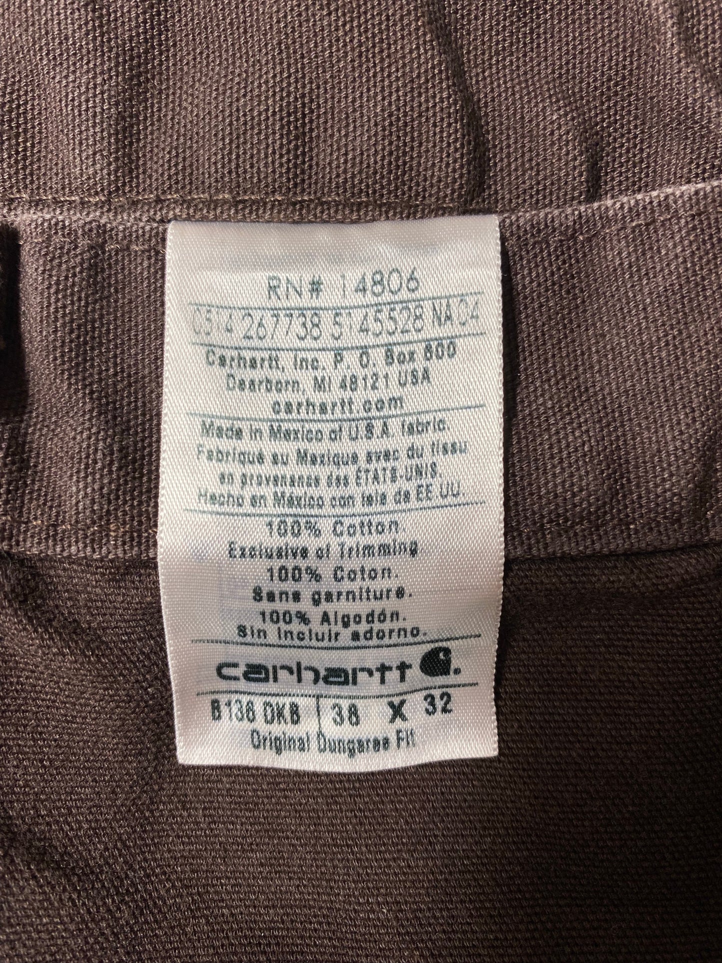 Vintage CARHARTT Size W36xL31 Double Knee Duck Pants / A8109