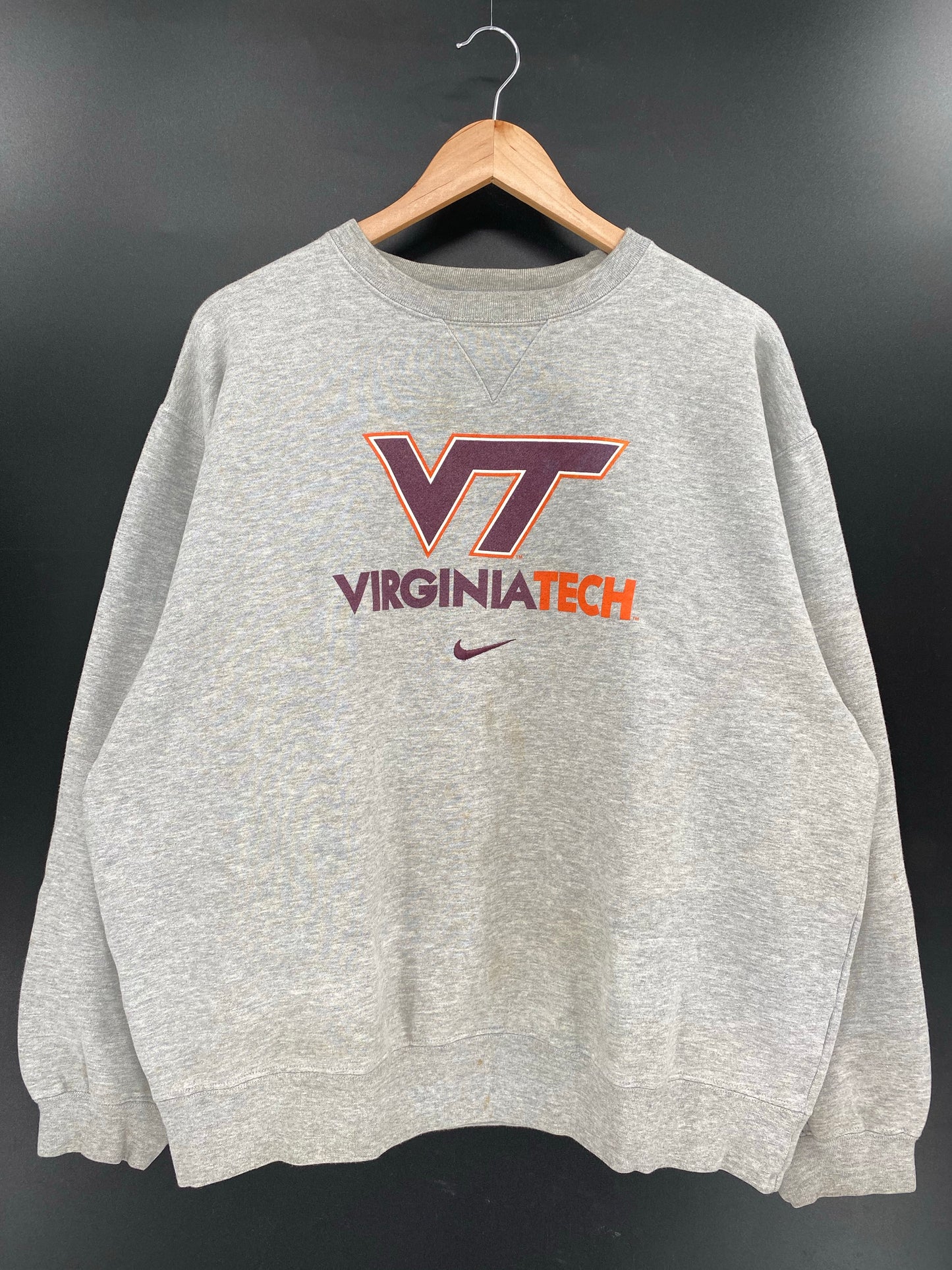 00' NIKE VERGINIA TECH Size XL Vintage Sweat-Shirt / K4291