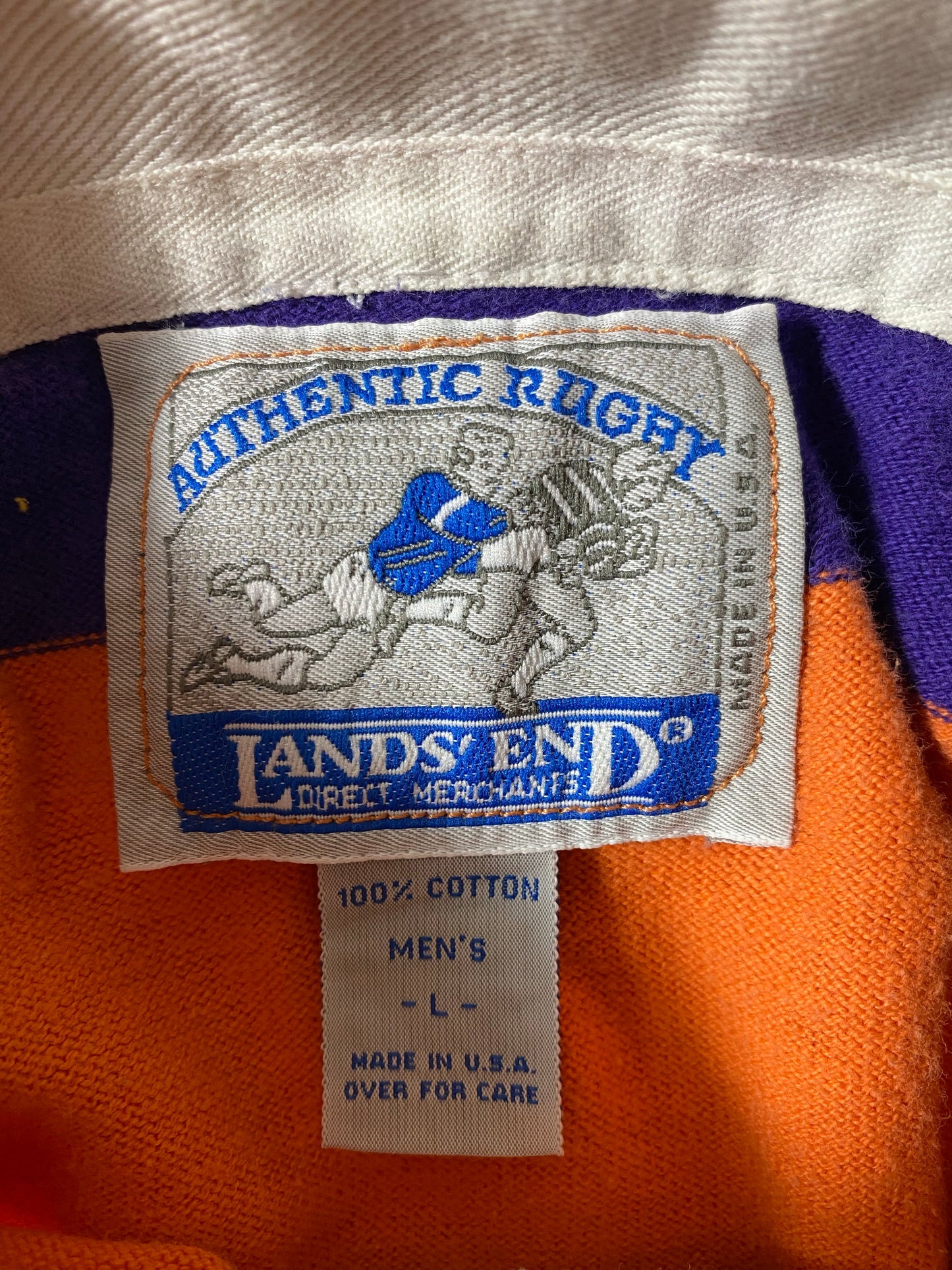 90’s LANDS’ END Made in USA Size L Rugby-Shirt / K8709