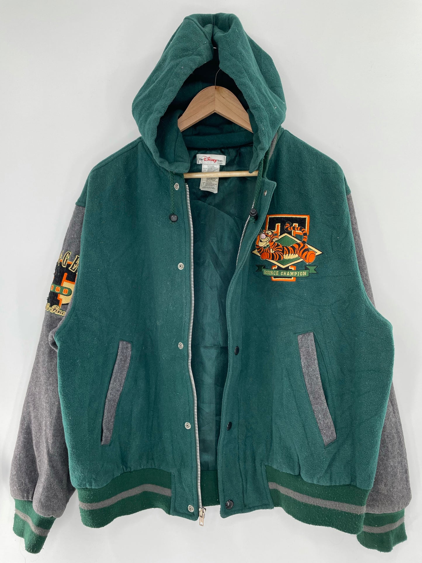 00’ DISNEY TIGGER Size M Vintage Hoodie Wool Jacket  / K5004