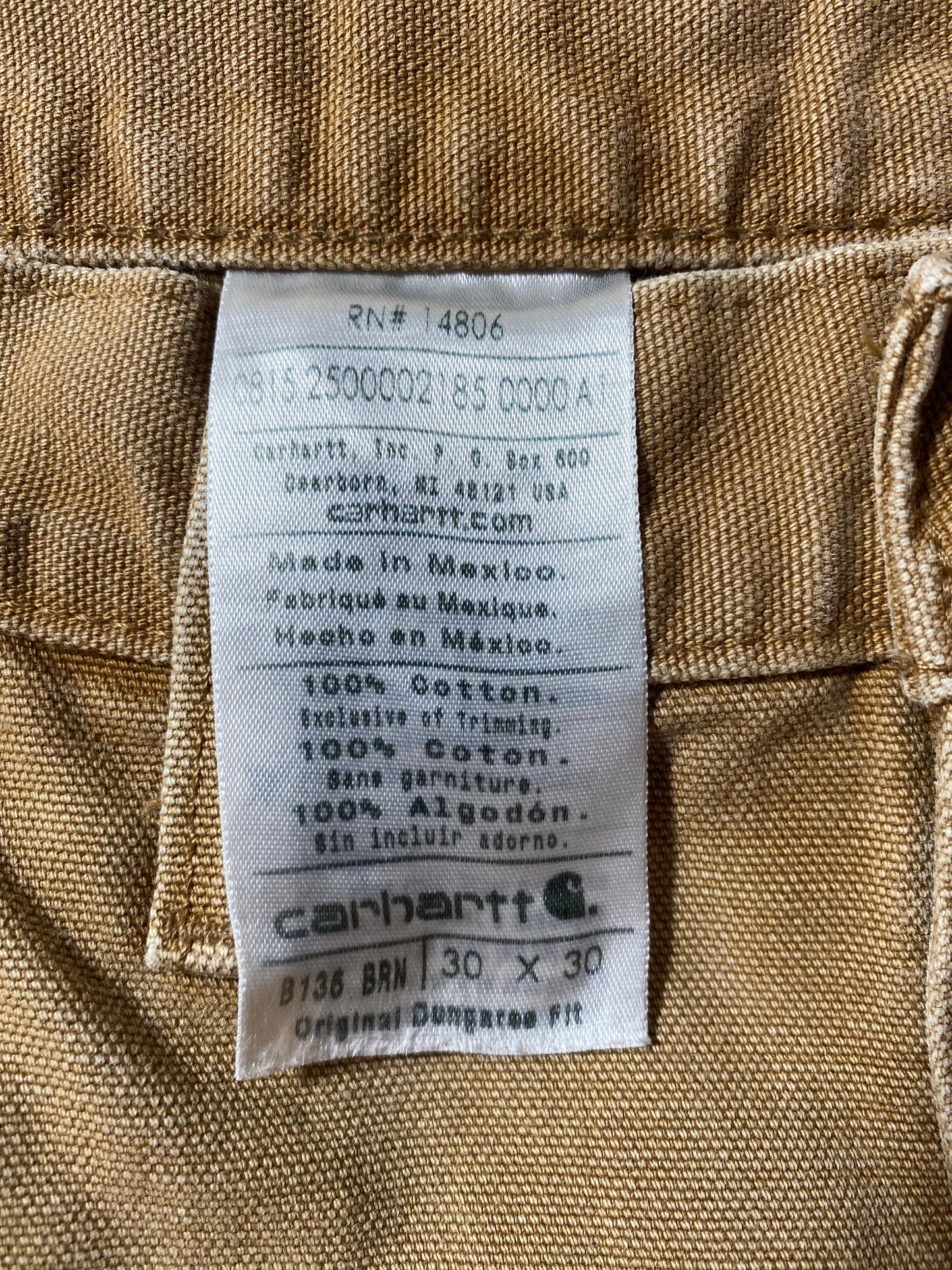 Vintage CARHARTT Size W30xL28.5 Double Knee Duck Pants / K9459