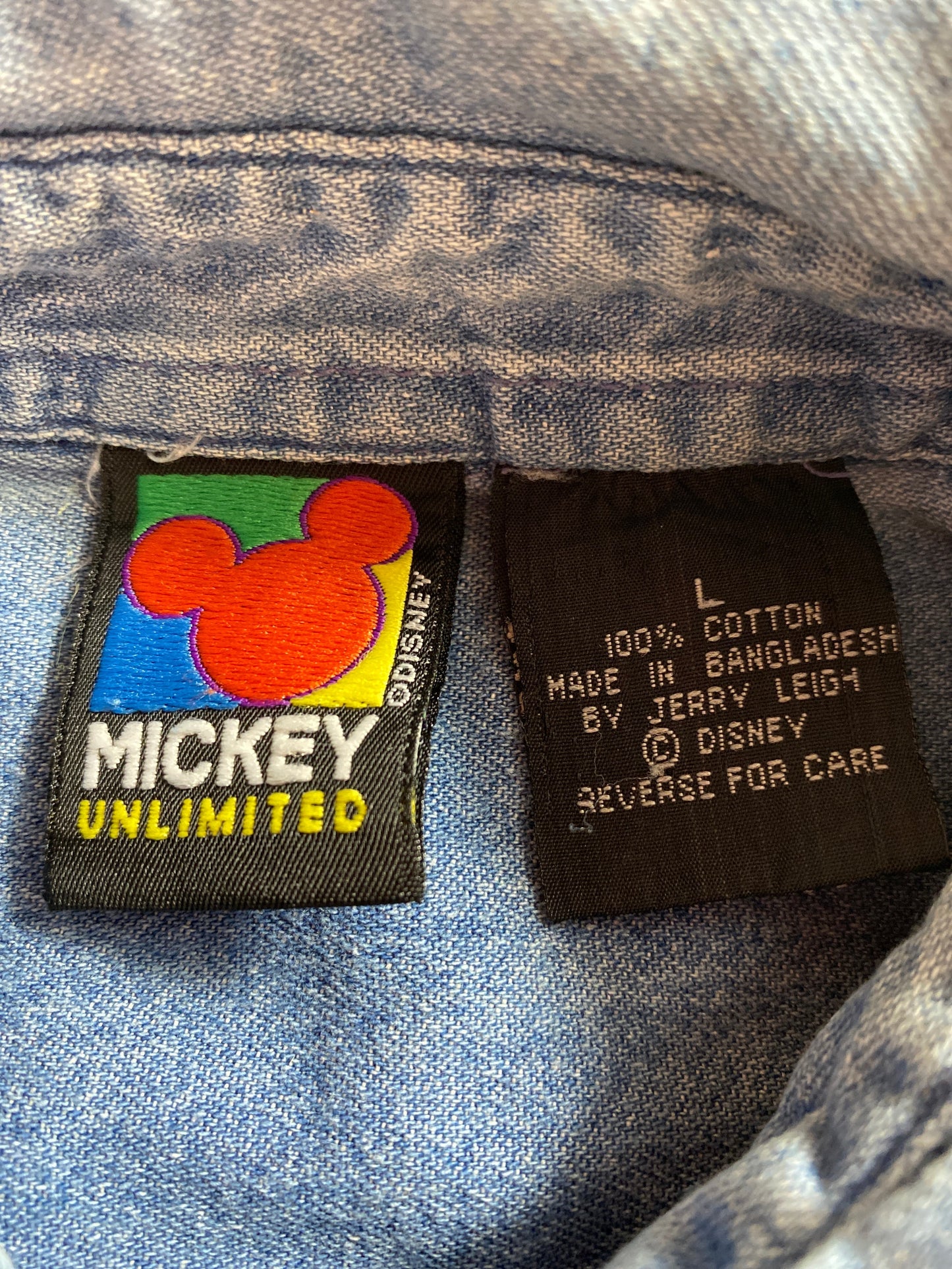90’s DISNEY MICKEY x MINNIE Size Ladies L Vintage Long sleeve -Shirt / E895