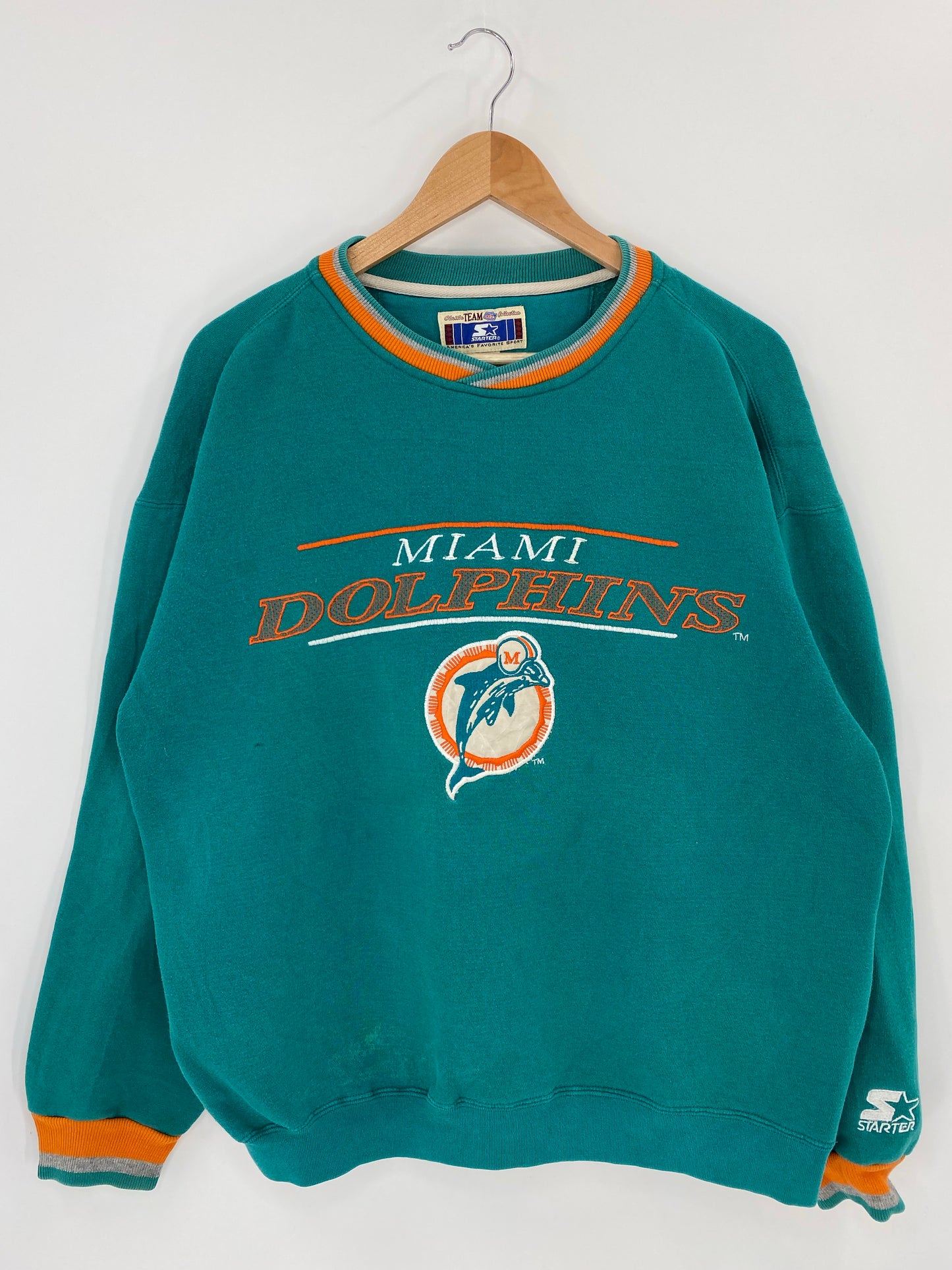 90’s STARTER x MIAMI DOLPHINS Size L Vintage NFL Sweat-Shirt / K6260