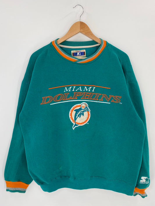 90’s STARTER x MIAMI DOLPHINS Size L Vintage NFL Sweat-Shirt / K6260