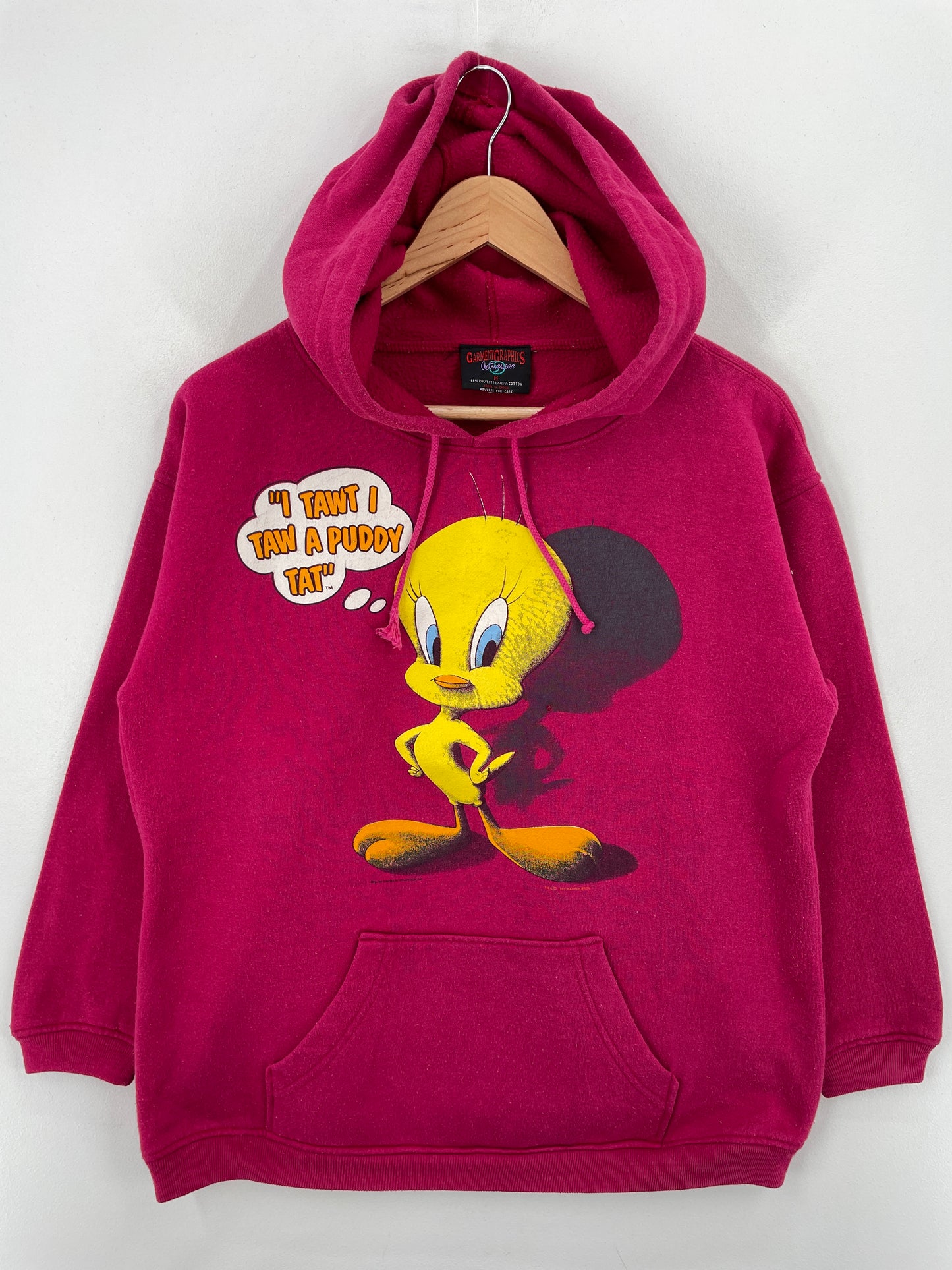 1993 LOONEY TUNES TWEETY Size M Vintage Hoodie Sweat-shirt / A6563