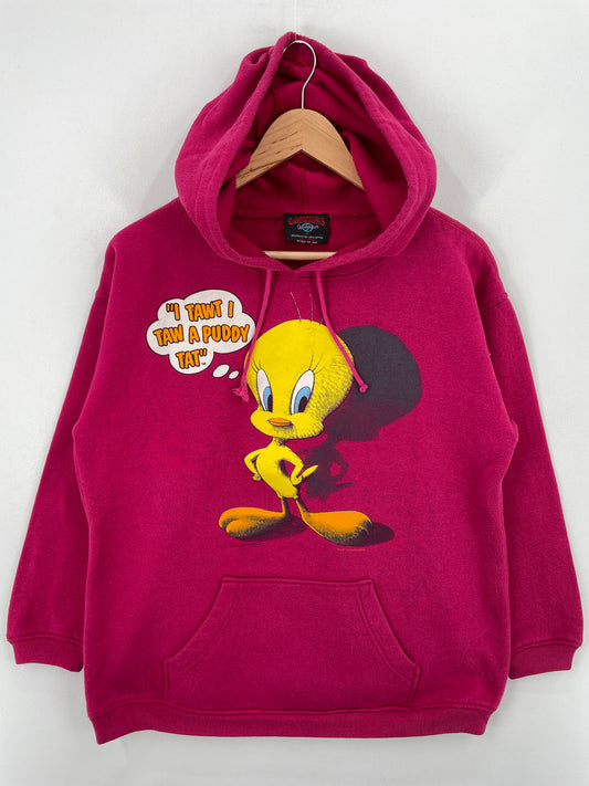 1993 LOONEY TUNES TWEETY Size M Vintage Hoodie Sweat-shirt / A6563