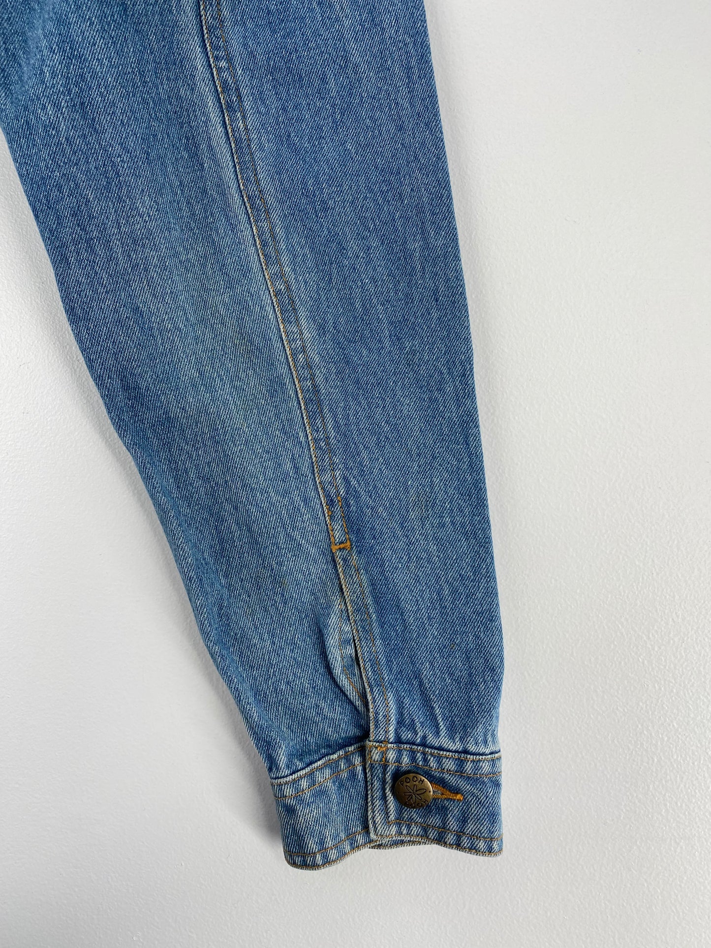 00’ DISNEY POOH AND PIGLET Size Ladies L Denim Jacket / A982