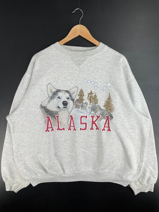 00’ ALASKA HUSKY Size XL Vintage Animal Sweat-Shirt / E1217