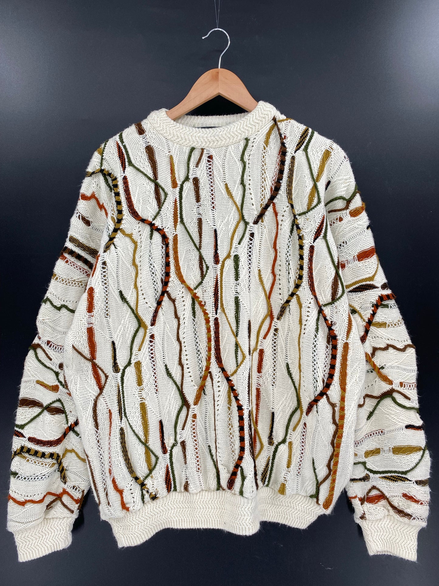 Vintage 3D COOGI- Style Made In USA Size L Knit Sweater / K4206