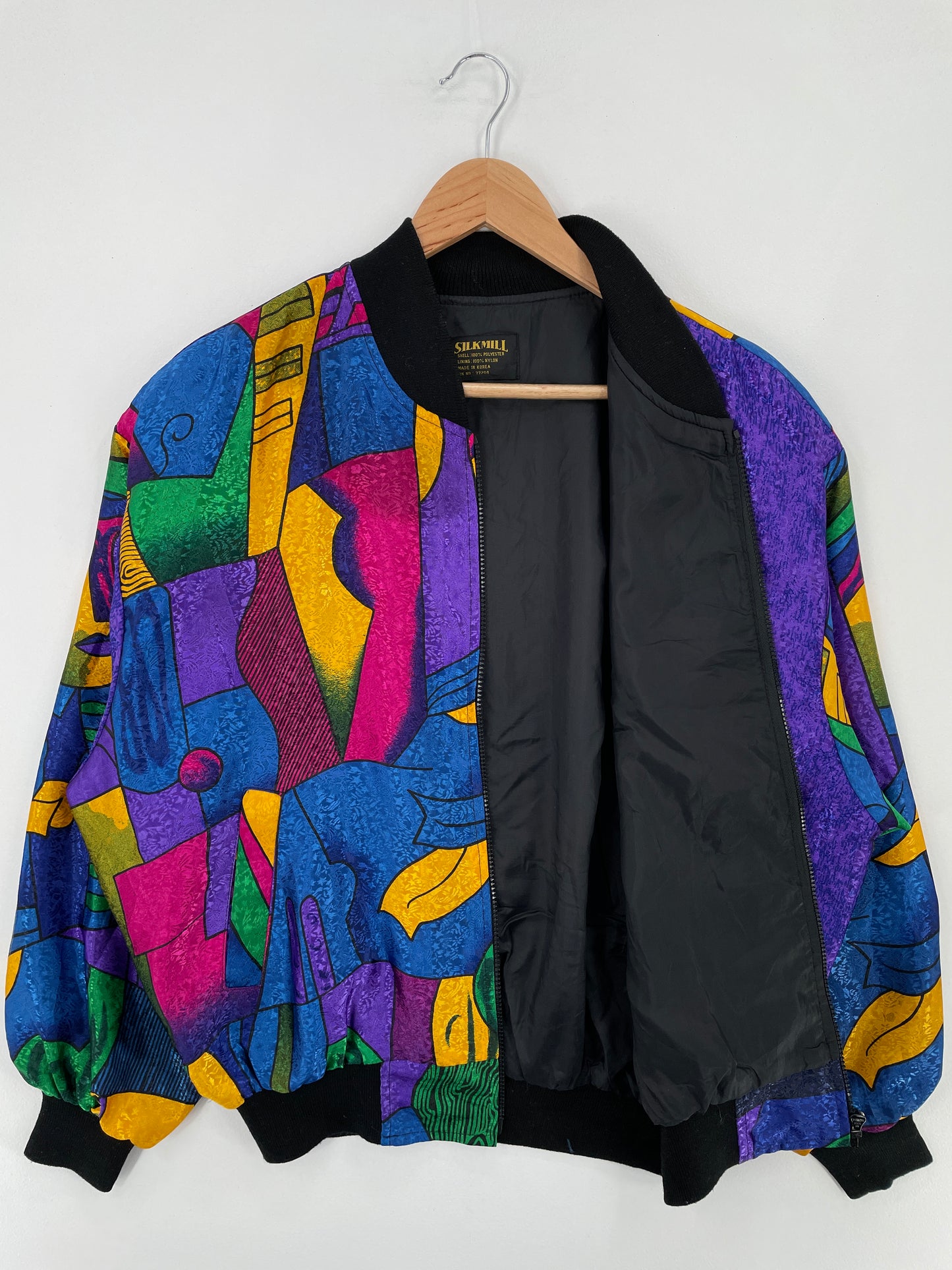 Vintage PICASSO Size Approx.XL Silk Jacket / E761
