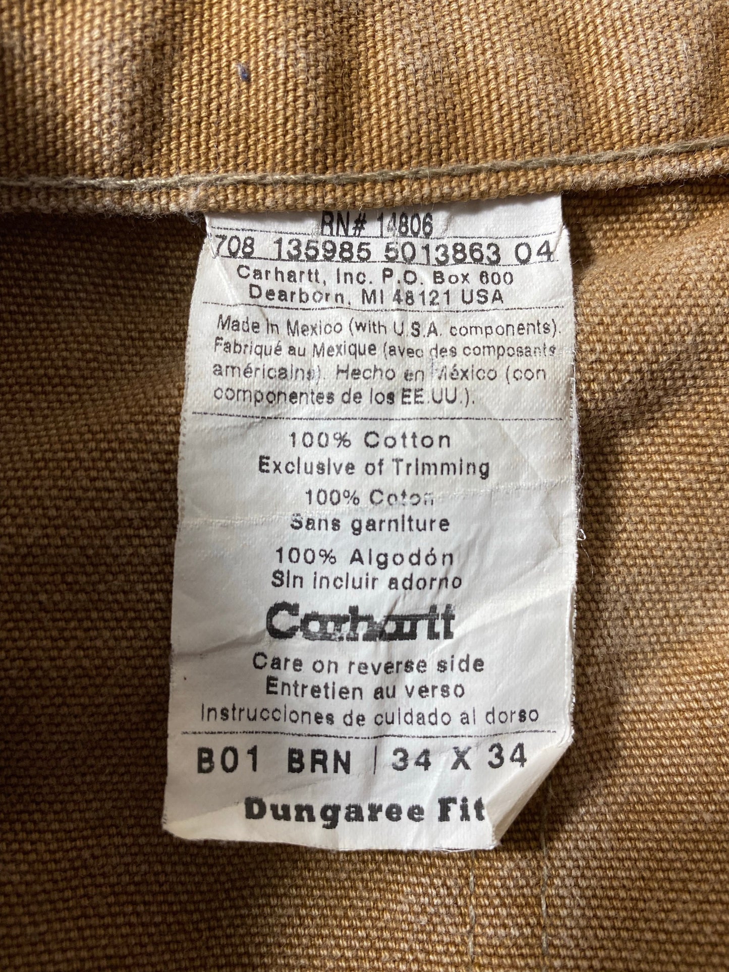 Vintage CARHARTT Size W32xL31.5 Double Knee Duck Pants / A7453