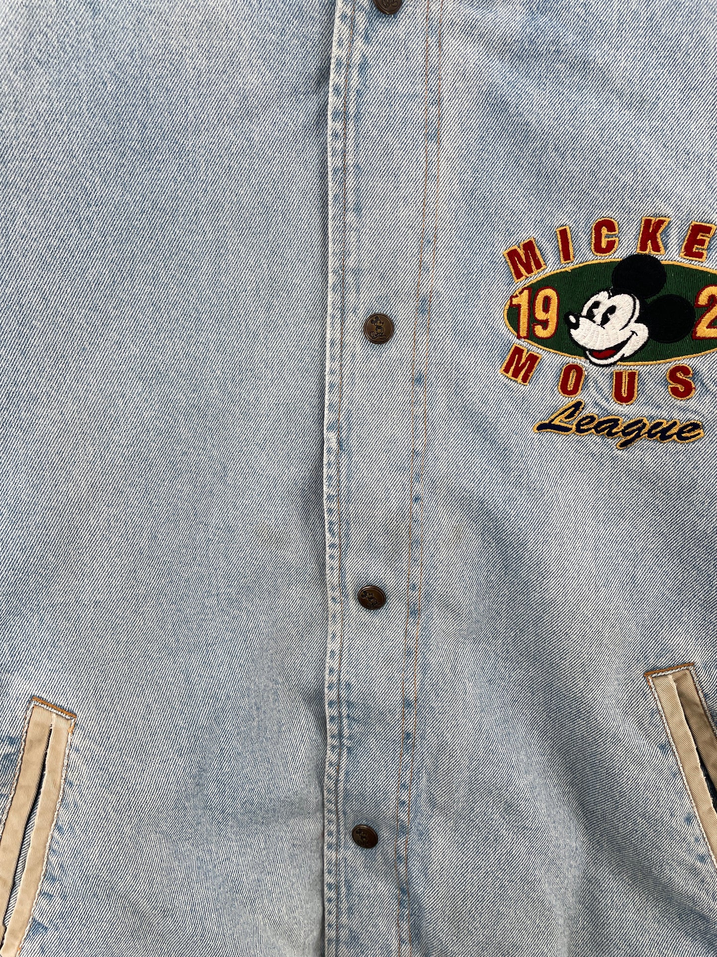 00' DISNEY MICKEY Size Approx.L Vintage Denim Jacket / E3273J