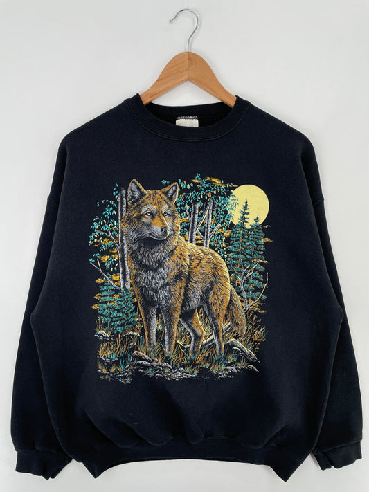 90’s WOLF Size XL Vintage Animal Sweat-Shirt / E2839S