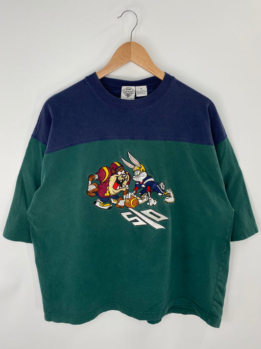 1991 TAZ x BUGS BUNNY Size XL Vintage NFL T-Shirt / K9839