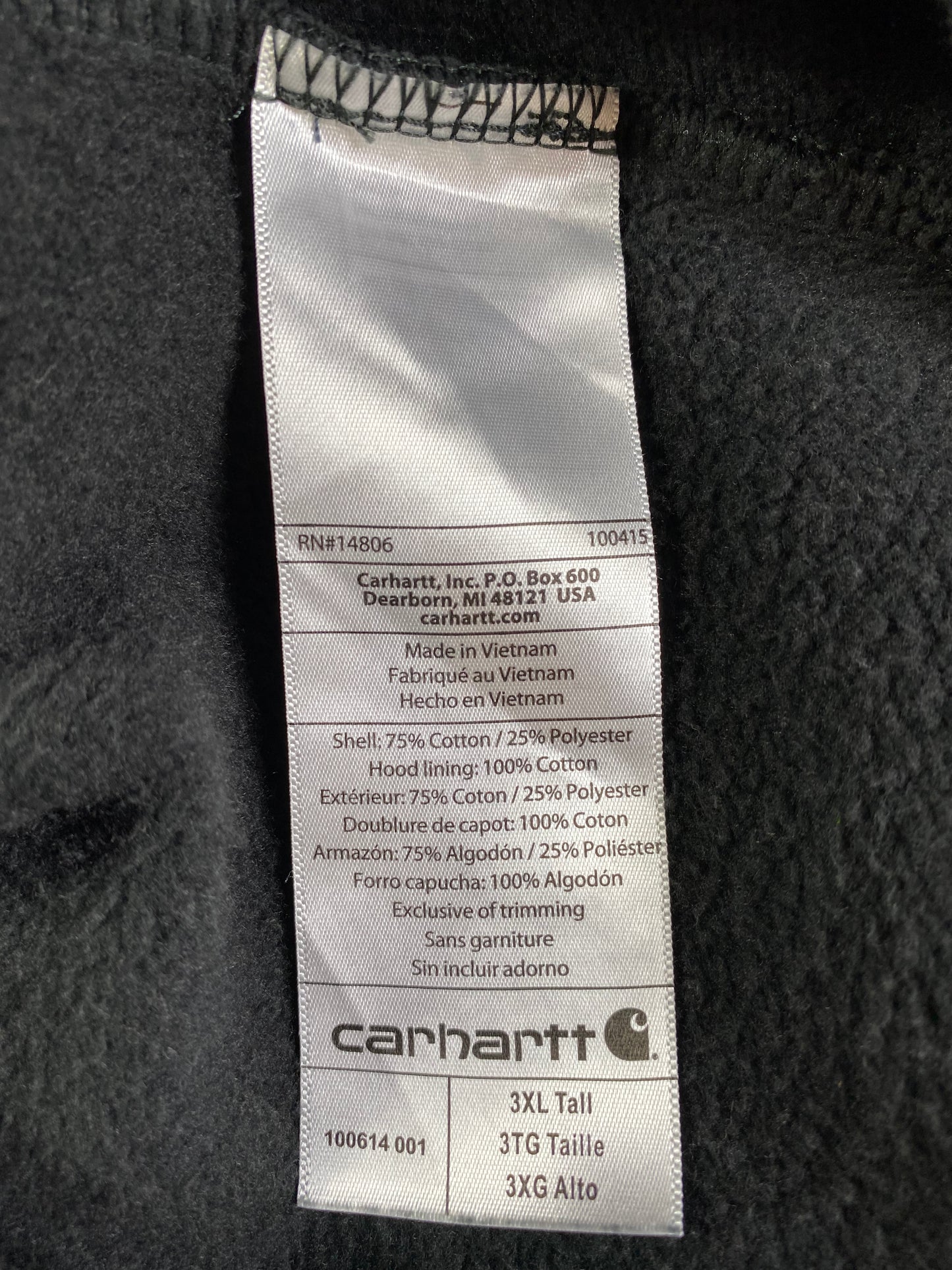 Vintage CARHARTT Size XXXL Zip Up Hoodie Sweat-Shirt / A665