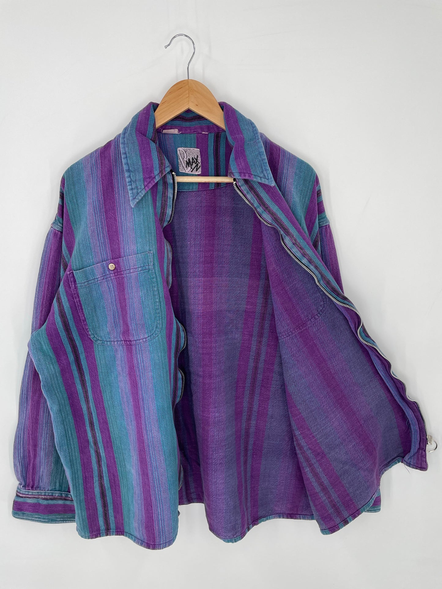 90’s B MAX Size No Tag9Approx.XL) Zip-up Shirt / K9189