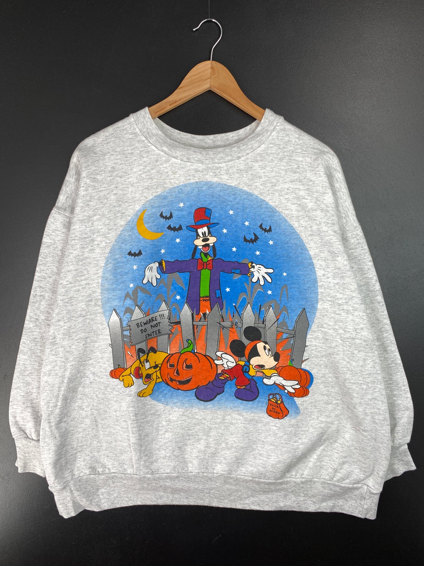 90’s DISNEY MICKEY HALLOWEEN Approx. Size L Vintage Sweat-shirt / A7291