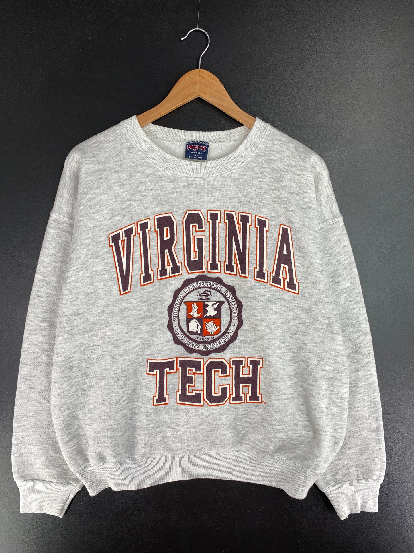 90’s VIRGINIA TECH Made in USA Size L College Sweat-shirt / E752