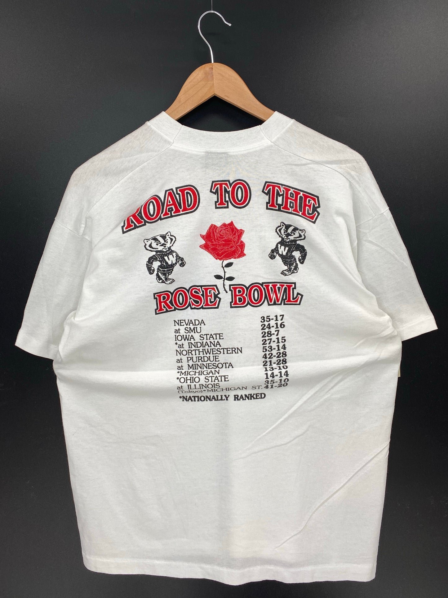 1994' ROSE BOWL WISCONSIN x UCLA Made in USA Size XL Vintage T-shirt/ K7799