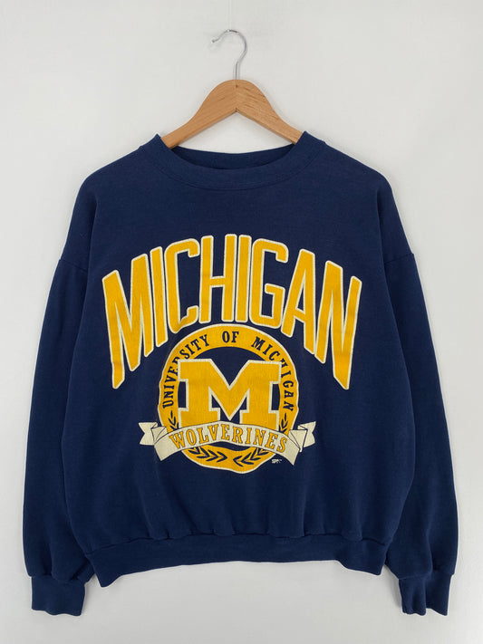 90’s UNIVERSITY OF MICHIGAN Made in USA Size XL Vintage College Sweat- Shirt / E4846T