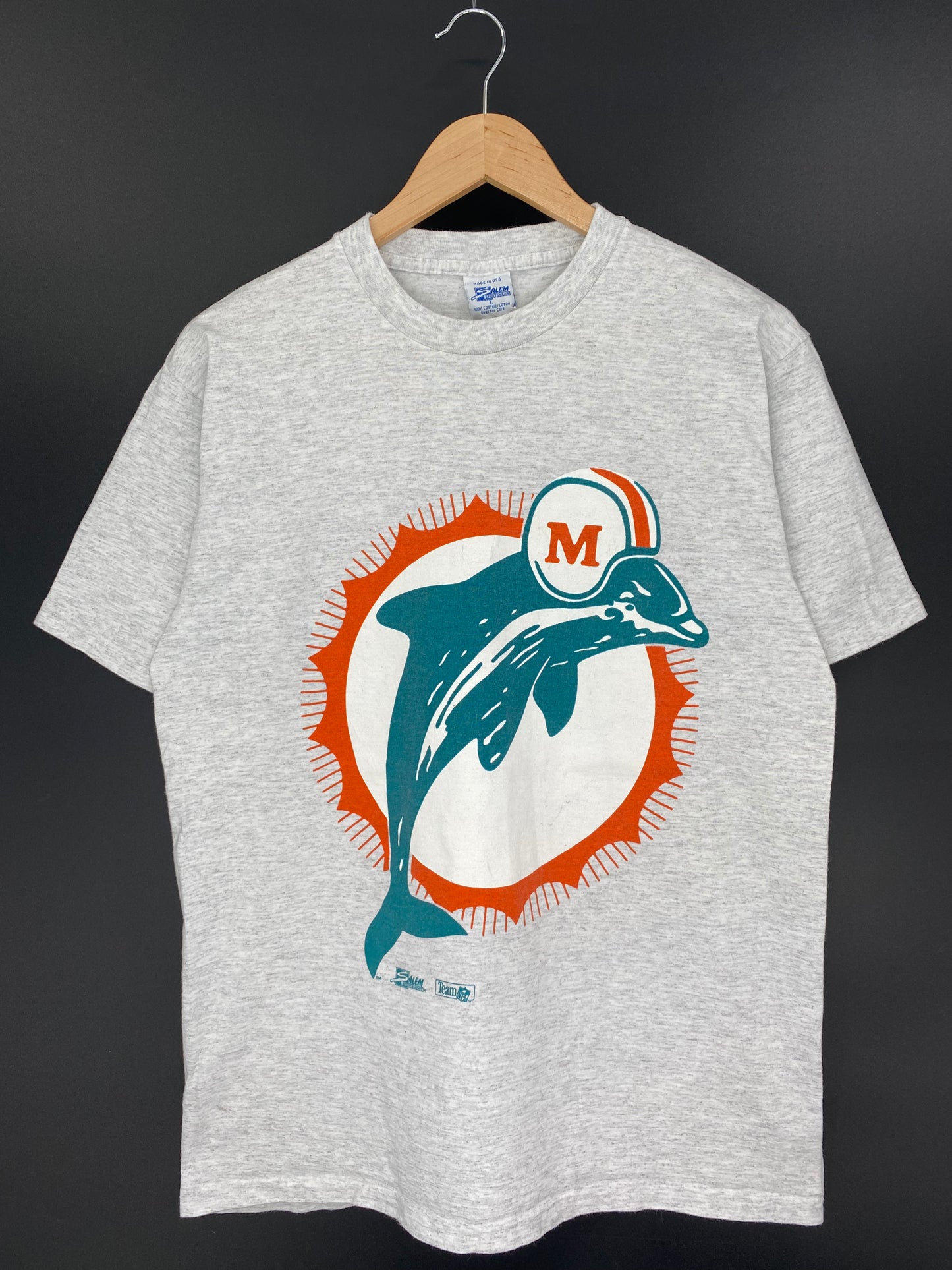 1993 MIAMI DOLPHINS Made in USA Size L Vintage NFL T-shirt / A171