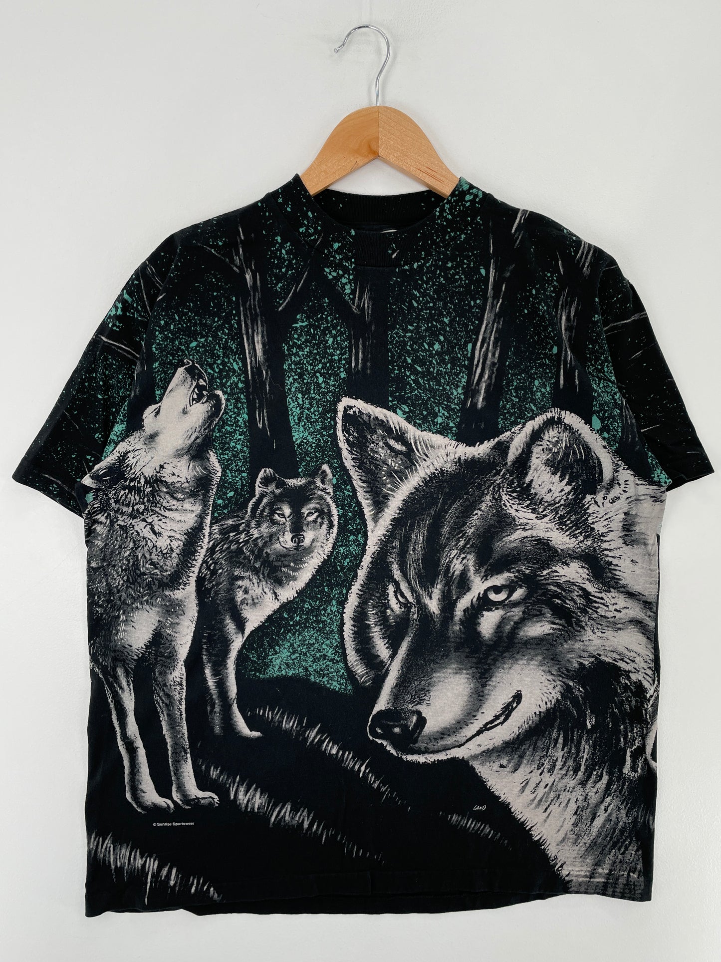 90’s WOLF Size L Vintage Animal T-Shirt / E4313T